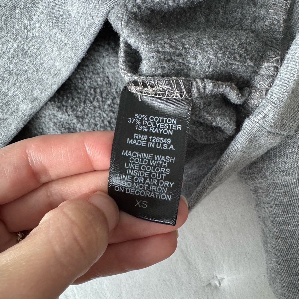 Aviator Nation XS Gray Pullover Hoodie Velvet Stripes - Picture 8 of 8
